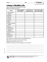 Living a Healthy Life: Vocabulary