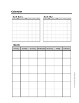 Extended Monthly Calendar