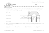 Math Warm-Up 148 for Gr. 3 & 4: Measurement & Geometry