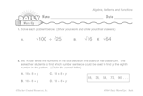 Math Warm-Up 237 for Gr. 5 & 6: Algebra, Patterns & Functions