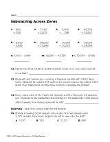 Subtracting Across Zeros