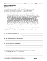 Electromagnetism Activity