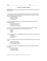London Traditions Quiz