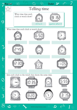 Telling Time: Clock Faces II (Grade 2)